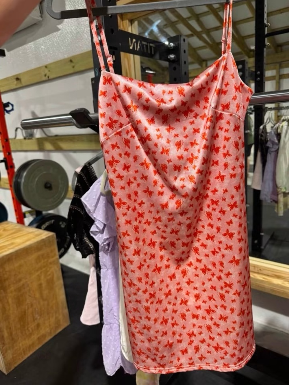 Urban Outfitters Floral Butterfly Dress in Coral Pink